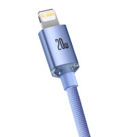 Baseus Crystal USB-C - Lightning Kabel 20W Lilla - 1,2m