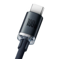 Baseus Crystal USB-C - USB-A Kabel 100W Svart - 1,2m