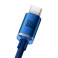 Baseus Crystal USB-C - USB-A Kabel 100W Blå - 1,2m