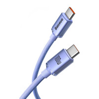 Baseus Crystal USB-C - USB-C Kabel 100W Lilla - 2m
