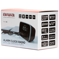 Aiwa CRU-19BK Klokkeradio med FM (2x USB) Svart