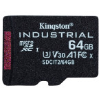 Kingston Industrial MicroSDHC Kort 64GB A1 m/adapter (UHS-I)