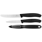 Victorinox Swiss Classic knivsett med skrellekniv (3-pack) svart
