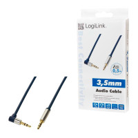 LogiLink Vinklet Minijack Kabel - 0.5m (Han/Han)