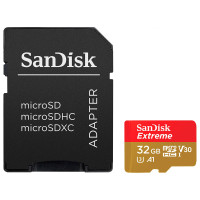 SanDisk Extreme Micro SDHC Kort 32 GB V30 A1 m/Adapter (UHS-