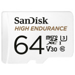 SanDisk High Endurance Micro SDXC Kort 64GB V30 m/Adapter (U
