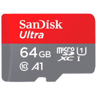 SanDisk Ultra Micro SDXC Kort 64GB A1 m/Adapter (UHS-I) 120M