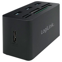 Logilink Alt-i-ett USB 3.0 Hub m/kortleser (USB/MicroSD/SD)