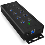 RaidSonic USB 3.0 Hub for Veggmontering (USB-A/RJ45)