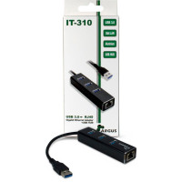 Inter-Tech USB 3.0 Hub - 4 porter (3xUSB 3.0/1xRJ-45)