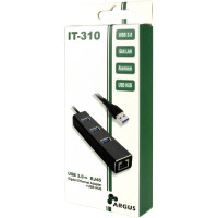 Inter-Tech USB 3.0 Hub - 4 porter (3xUSB 3.0/1xRJ-45)