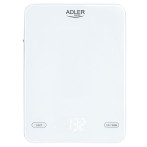 Adler Kjøkkenvekt m/USB-C (10kg/5g) Hvit