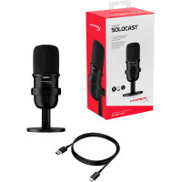 HyperX SoloCast Gaming Mikrofon - 2m (USB-C) Svart