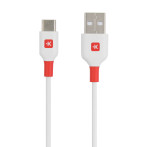 Skross USB-C-kabel 1,2m (USB-A/USB-C) Hvit/Rød