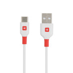 Skross USB-C-kabel 2m (USB-A/USB-C) Hvit/Rød
