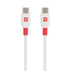 Skross USB-C-kabel 1,2m (USB-C/USB-C) Hvit/Rød