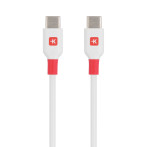 Skross USB-C Kabel 2m (USB-C/USB-C) Hvit/Rød