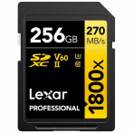 Lexar Professional SDXC-kort 256 GB V60 (UHS-II) 180/270 MB/s