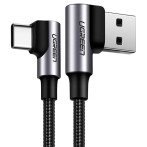 Ugreen US176 USB-C-kabel m/vinkel 1m (USB-A/USB-C)