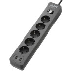 APC PME5U2B-GR SurgeArrest Essential Socket m/6 uttak+2xUSB (10A)