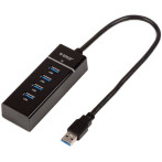 USB 3.0 Hub - 4 porter (svart)