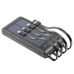 Setty Powerbank m/ solceller 10000mAh (USB-C/MicroUSB/Lightning/USB-A)