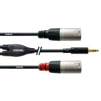 Cordial Jack til XLR-kabel stereo - 3,5 m (3,5 mm hann/2xXLR hann)