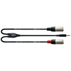 Cordial Jack til XLR-kabel stereo - 3 m (3,5 mm hann/2xXLR hann)