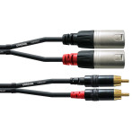 Cordial Phono til XLR-kabel mono - 1,5 m (2xRCA hann/2xXLR hann)