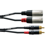 Cordial Phono til XLR-kabel mono - 3 m (2xRCA hann/2xXLR hann)