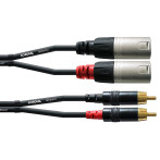 Cordial Phono til XLR-kabel mono - 6m (2xRCA hann/2xXLR hann)
