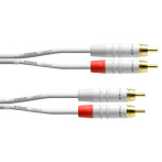 Cordial Phono Cable Stereo - 1,5 m (2xRCA hann/2xRCA hann) Hvit
