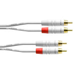 Cordial Phono Cable Stereo - 0,9 m (2xRCA hann/2xRCA hann) Hvit