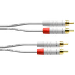 Cordial Phono Cable Stereo - 6m (2xRCA hann/2xRCA hann) Hvit