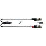 Cordial Minijack til XLR Y-kabel Stereo - 1,8 m (3,5 mm hann/2xXLR hunn)