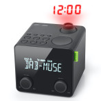 Mus DAB+ Klokkeradio med projektor (LED-skjerm)