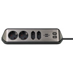 Brennenstuhl-uttak m/4 uttak + USB (300V)