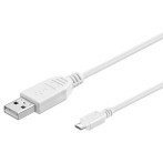 Micro USB Kabel - 0,3m (Hvit)