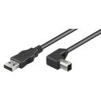 Vinkel USB kabel 0,5 meter (A han/B han)