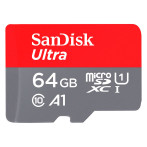 SanDisk Ultra Micro SDXC-kort med adapter 64GB A1 (UHS-I)
