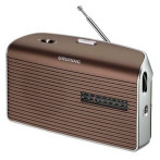 Grundig Music 60 VHF/MW Radio m/antenne (3,5 mm) Brun/Sølv