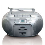 Lenco SCD-420 Boombox m/CD + Kassettspiller (3,5mm) Sølv