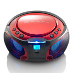 Lenco SCD-550 Boombox m/Bluetooth (CD/FM/USB/AUX) Rød
