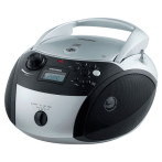 Grundig GRB 3000 BT Boombox (CD/MP3/Bluetooth/FM/3.5mm/USB) Sølv