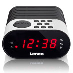 Lenco CR-07 Klokkeradio Vekkerklokke m/FM Radio (Dobbel Alarm) Hvit