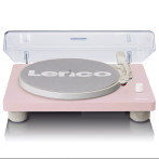 Lenco LS-50 Platespiller m/støvdeksel (USB/MP3/RCA) Rosa