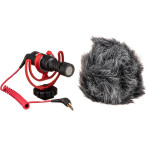 Rød videomikromikrofon t/digitalt kamera (3,5 mm)