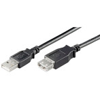 USB Forlenger kabel - 0,3m (Svart)