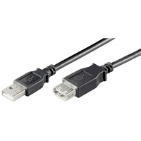 USB Forlenger kabel - 5m (Svart)