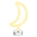 Neolia Neon LED Lampe m/Stativ - Måne (Batteri/USB) Hvit